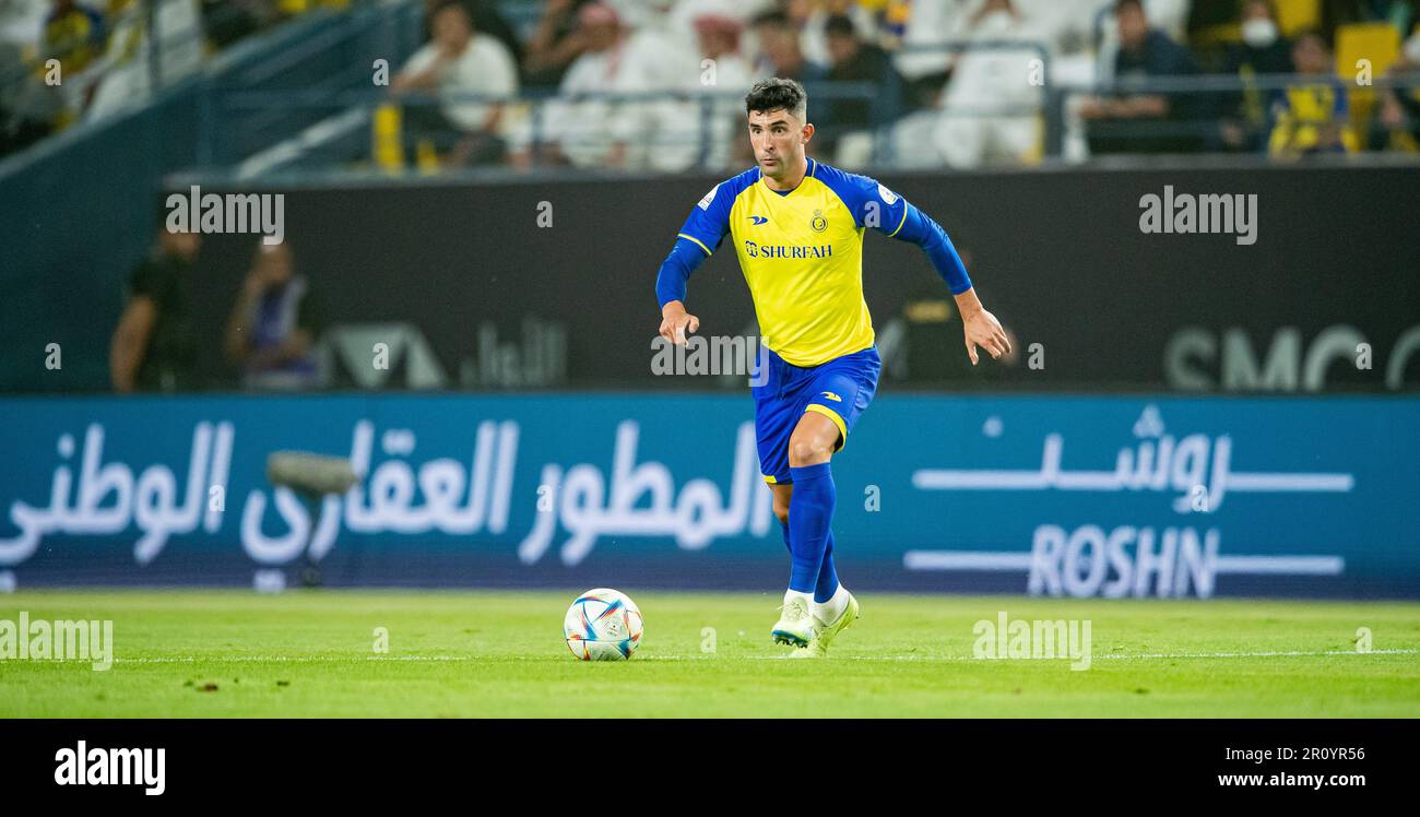 Alvaro Gonzalez Soberon of Al-Nassr FC in action against Al-Raed FC during their SAFF Roshn Saudi Pro League 2023-24 Match Day 24 at Al-Awwal Park Stadium on April 29, 2023 in Riyadh, Saudi Arabia. Photo by Victor Fraile / Power Sport Images Stock Photo