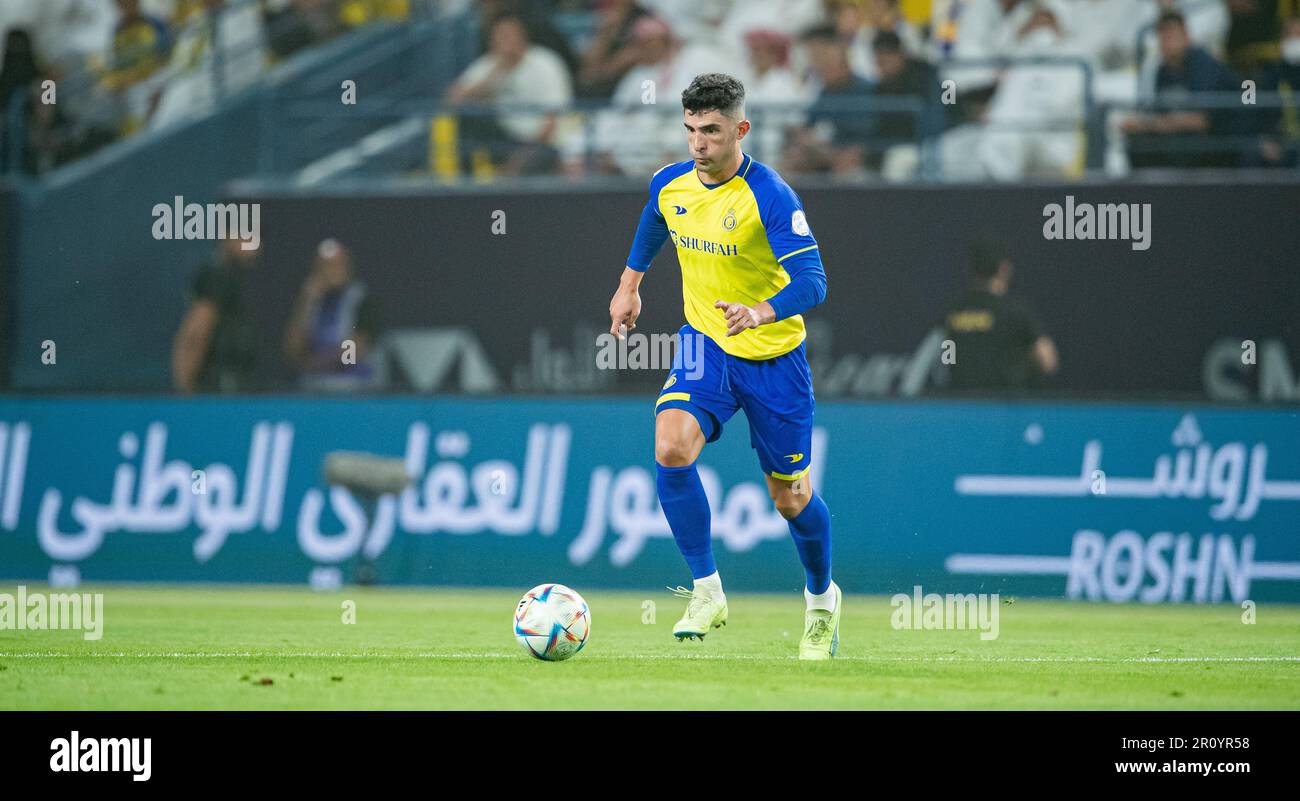 Alvaro Gonzalez Soberon of Al-Nassr FC in action against Al-Raed FC during their SAFF Roshn Saudi Pro League 2023-24 Match Day 24 at Al-Awwal Park Stadium on April 29, 2023 in Riyadh, Saudi Arabia. Photo by Victor Fraile / Power Sport Images Stock Photo