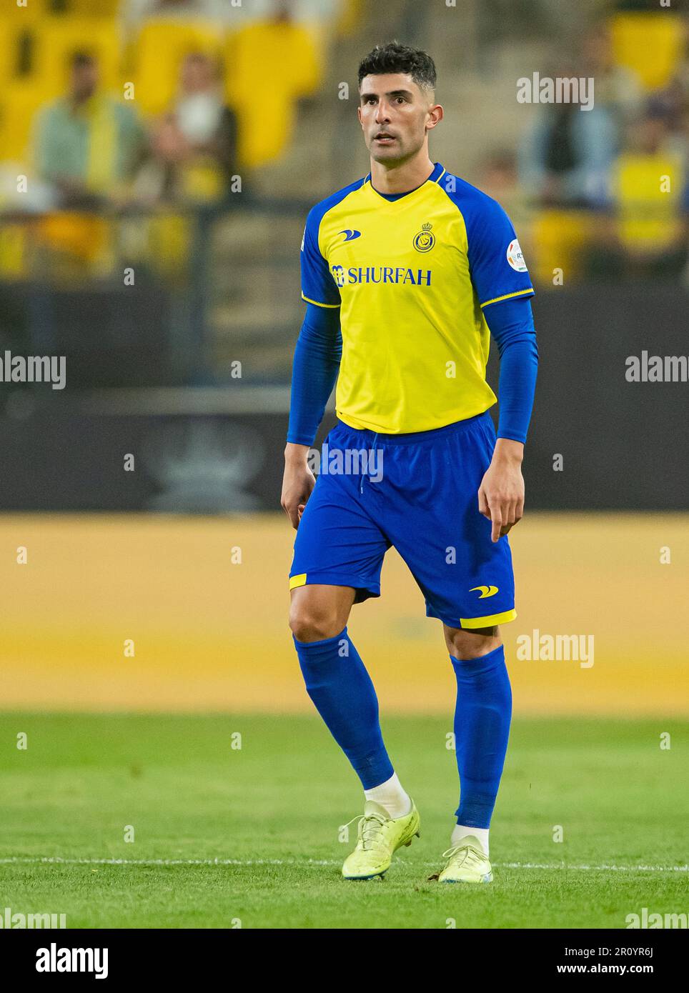 Alvaro Gonzalez Soberon of Al-Nassr FC in action against Al-Raed FC during their SAFF Roshn Saudi Pro League 2023-24 Match Day 24 at Al-Awwal Park Stadium on April 29, 2023 in Riyadh, Saudi Arabia. Photo by Victor Fraile / Power Sport Images Stock Photo