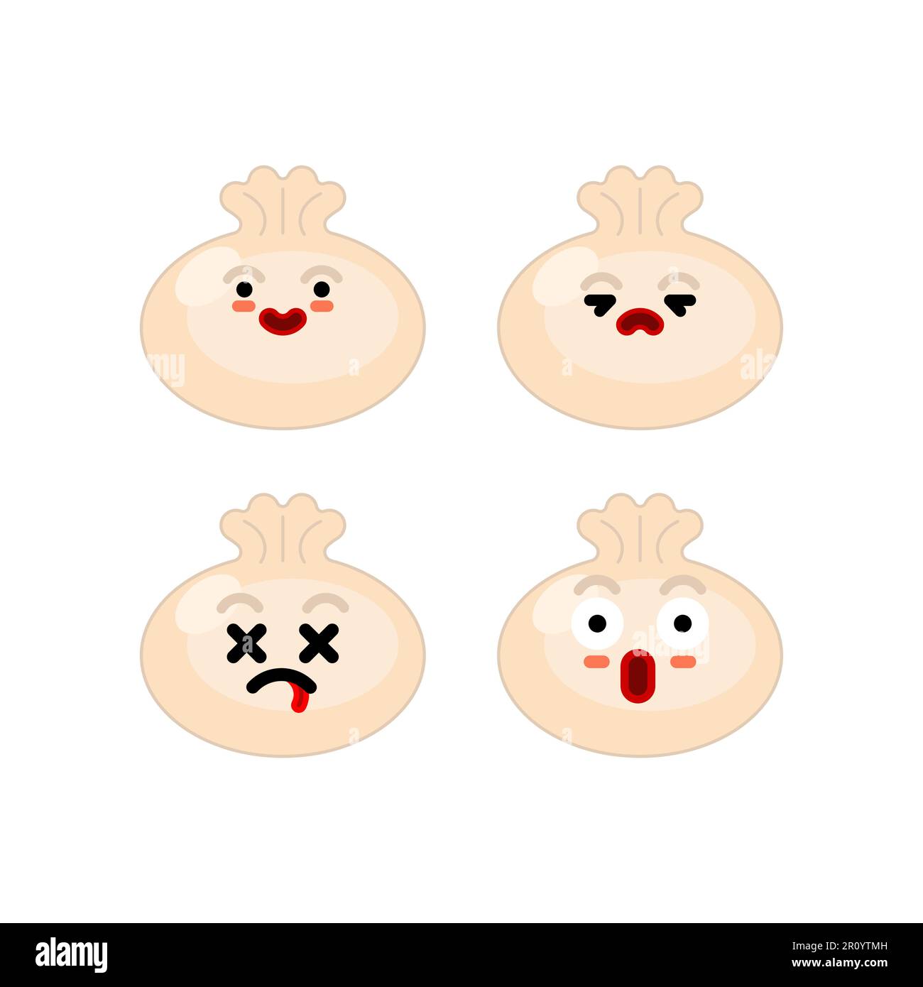 Cute Chinese Dumpling Set Vector Illustration Stock Vector Image And Art