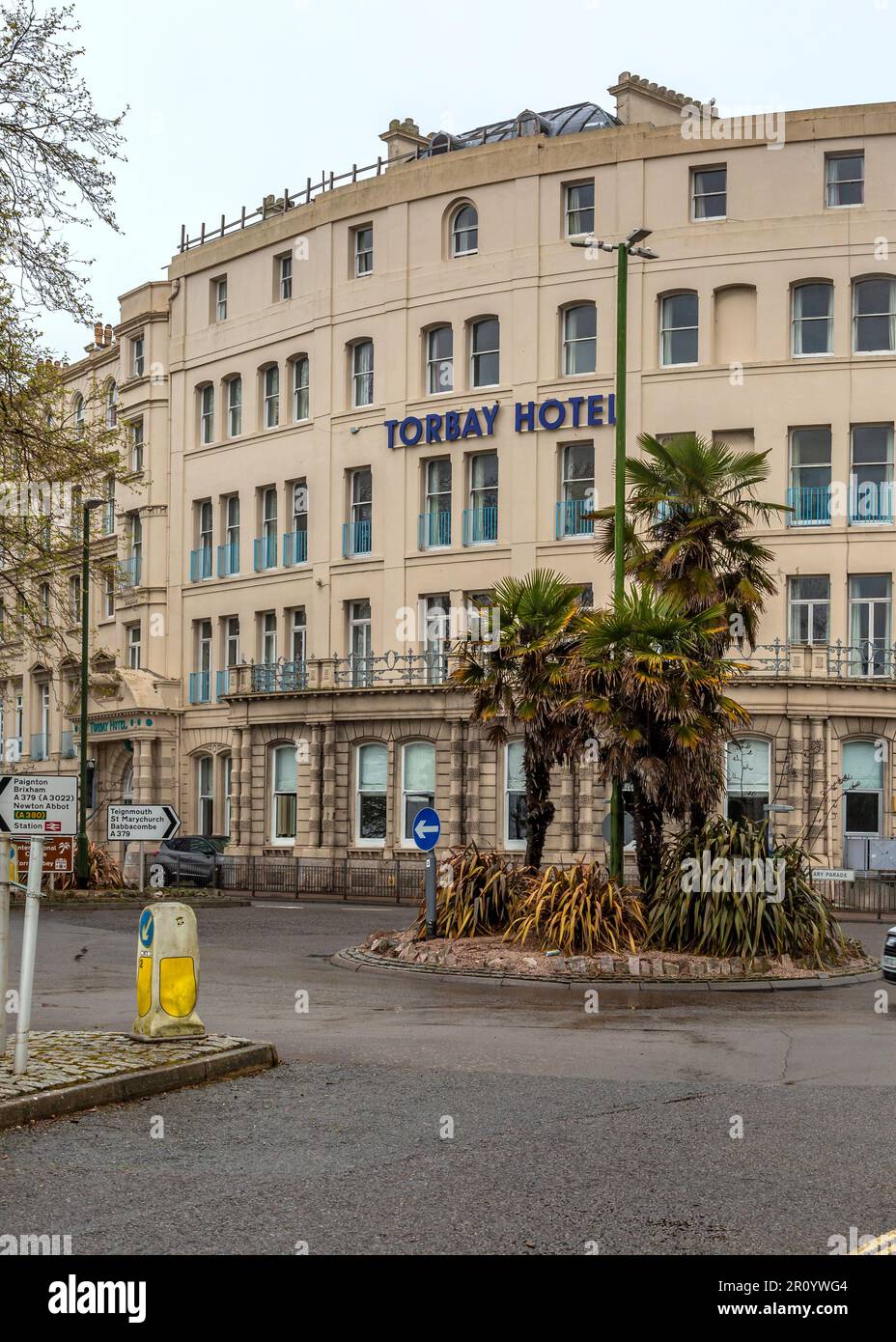 Street view with Torbay Hotel in Torquay, Devon, UK Stock Photo Alamy
