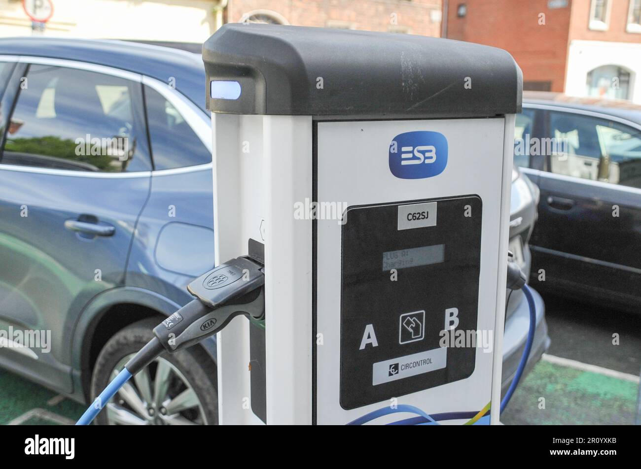 ESB Electric Vehicle Charge Point Stock Photo