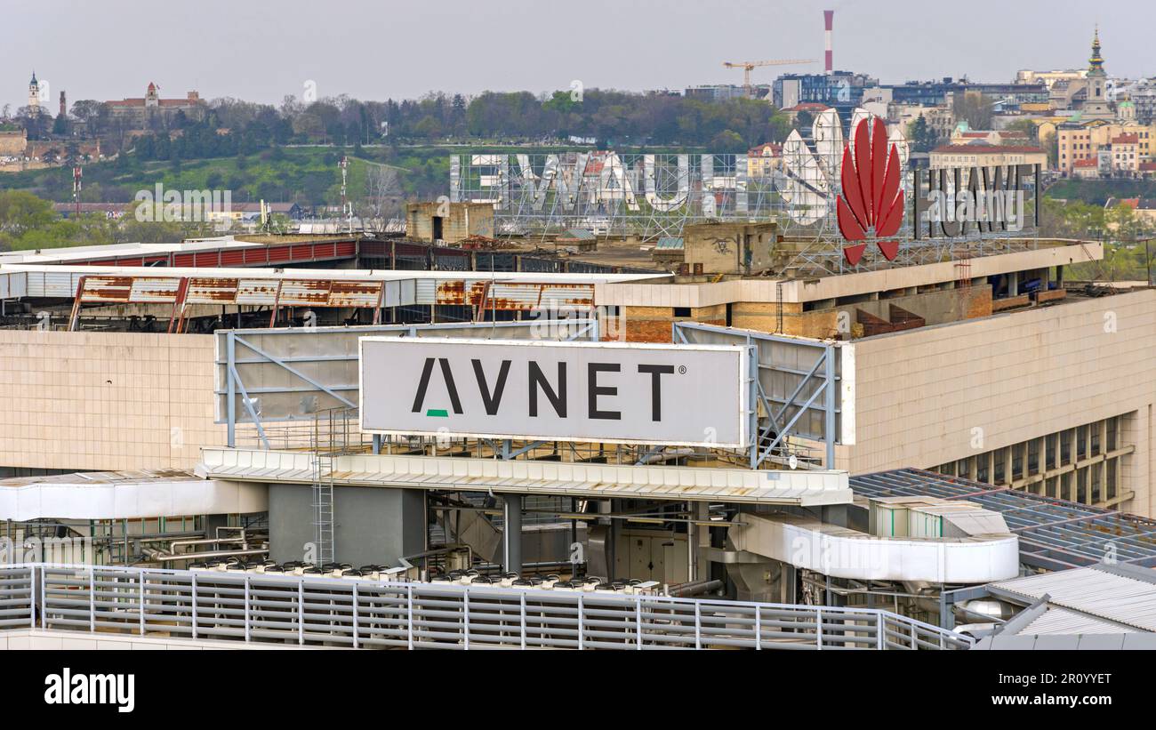 Belgrade, Serbia - April 09, 2023: Avnet Electronic and Huawei ...
