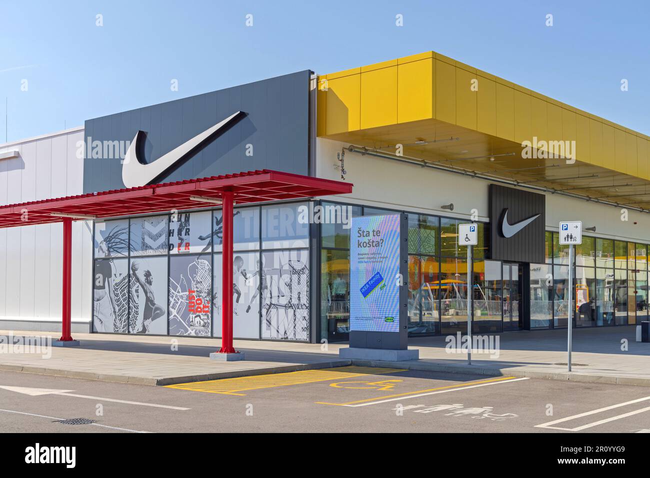 Serbia - May 06, 2023: Nike Sport Outlet Shop in Ava Shopping Park Highway Near Ikea Stock Photo - Alamy