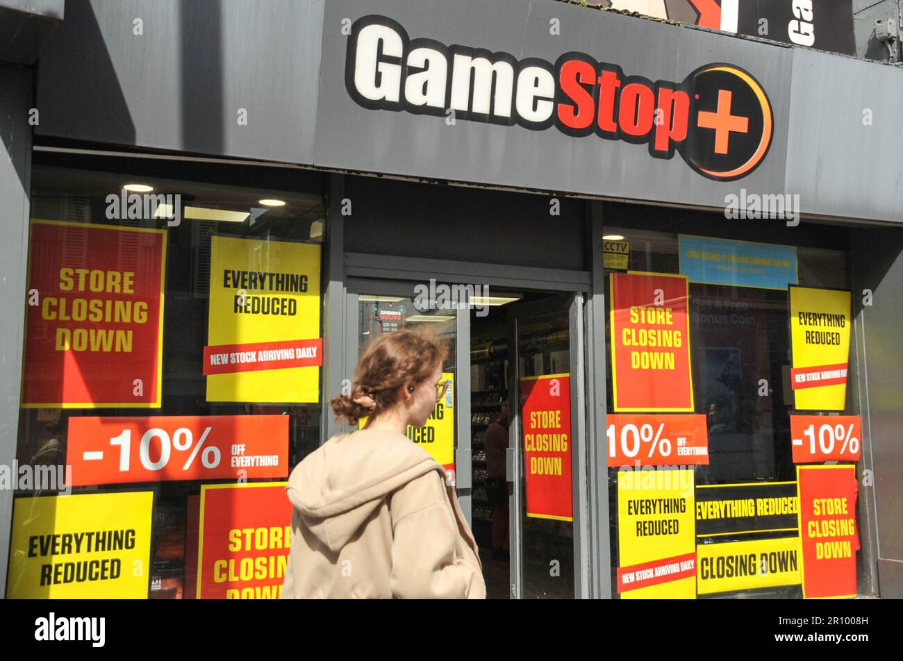 Limerick City, Ireland. 9th May, 2023. Video game retailer GameStop has announced the closure of all of its Irish stores. Credit: Karlis Dzjamko/ Alamy Live News Stock Photo