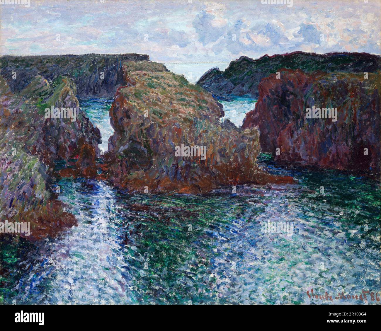 Monet Rocks Beach Rocks at Port-Goulphar, Belle-Île. Claude Monet. 1886 Stock Photo - Alamy