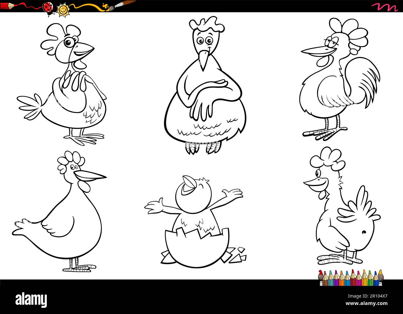 Black And White Cartoon Illustration Of Basic Colors vrogue.co