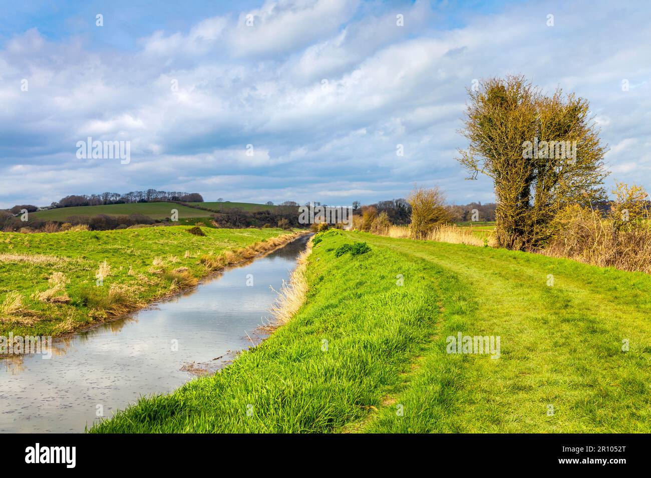 Trail though the Pannel Valley Reserve in High Weald along the Saxon Shore Way, East Sussex, England, UK Stock Photo