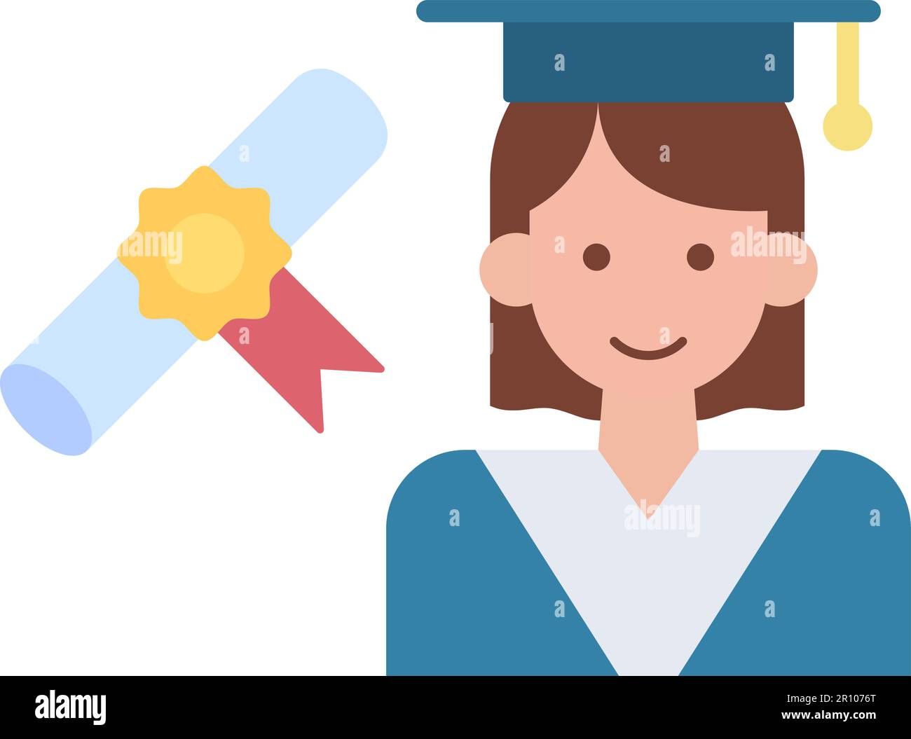 Receiving Degree icon vector image. Suitable for mobile apps, web apps and print media. Stock Vector