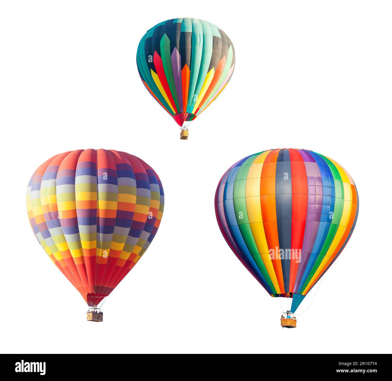 Set of Hot Air Balloons Isolated of a White Background Stock Photo - Alamy