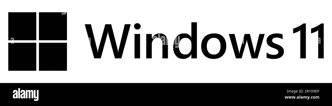 Windows 11 logo in black color. Design can use for web and mobile app. Editorial vector icon Stock Vector