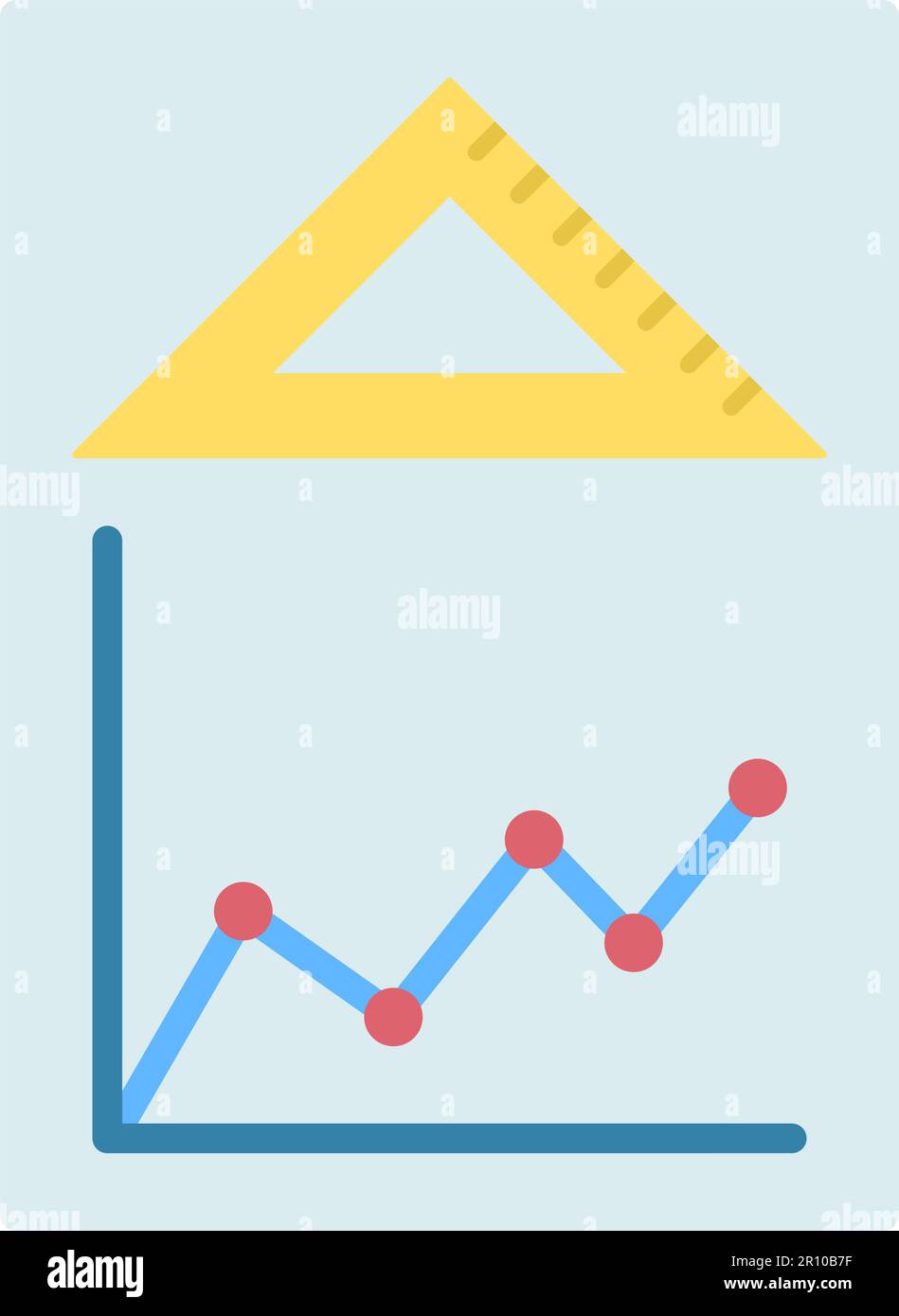 Set Square and Graph icon vector image. Suitable for mobile apps, web apps and print media. Stock Vector