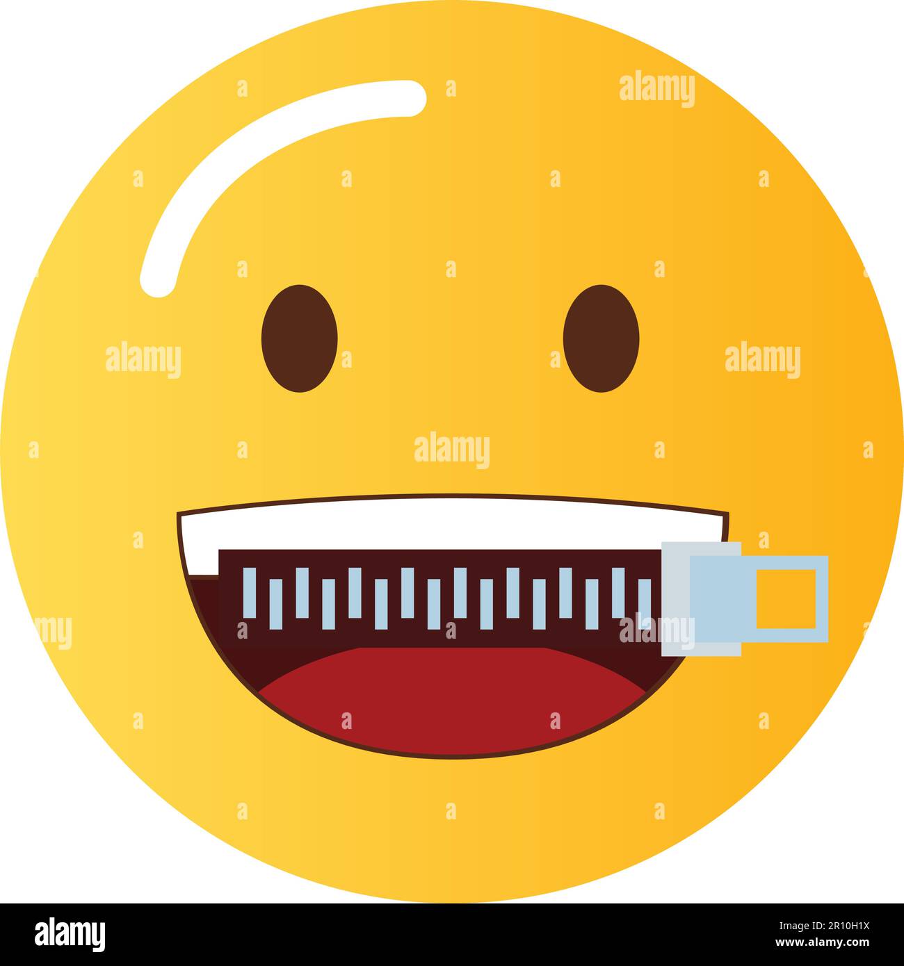 Zipper-Mouth Face icon vector image. Suitable for mobile apps, web apps and print media. Stock Vector