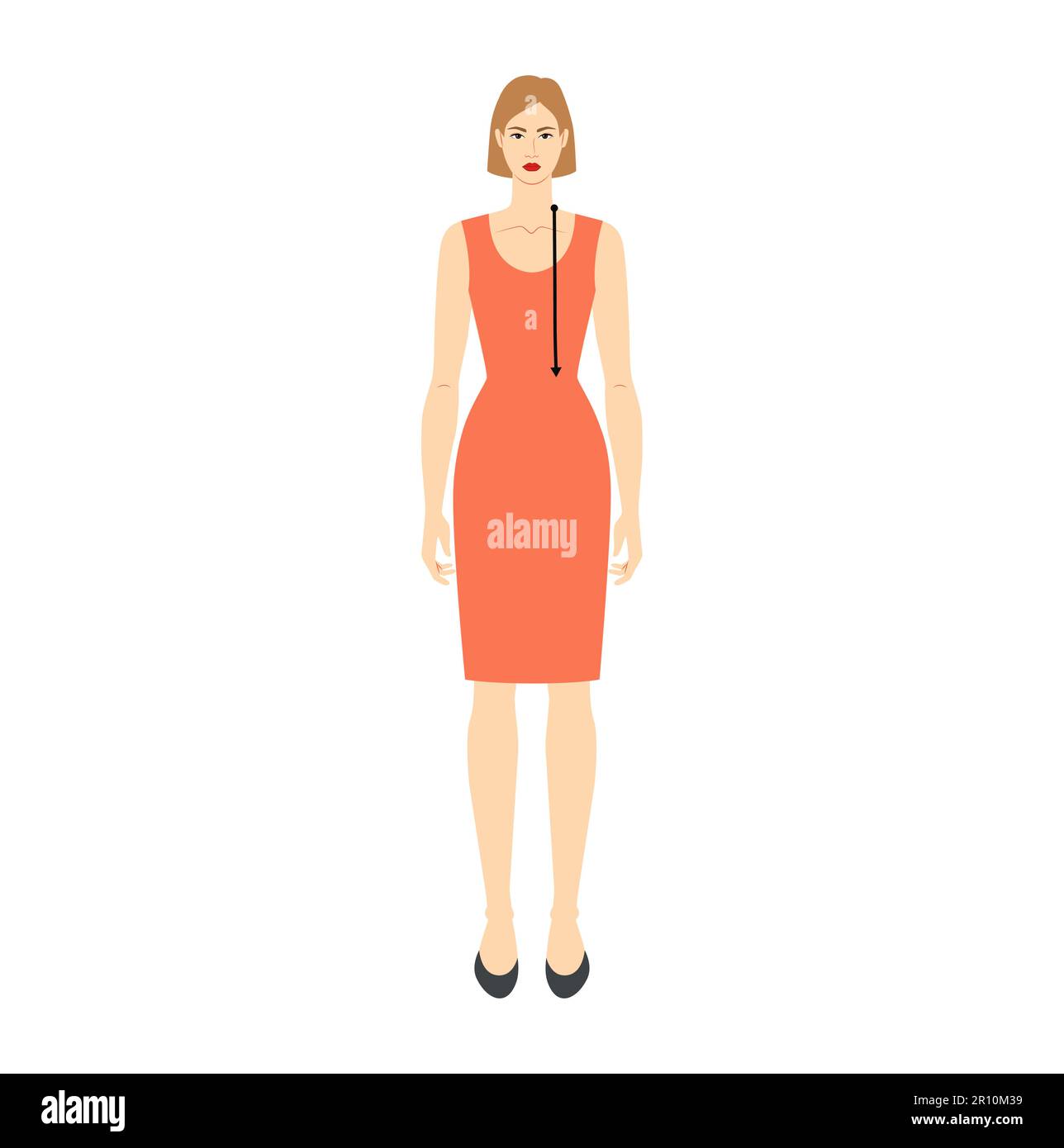 Women to do HPS high point shoulder to waist measurement body with