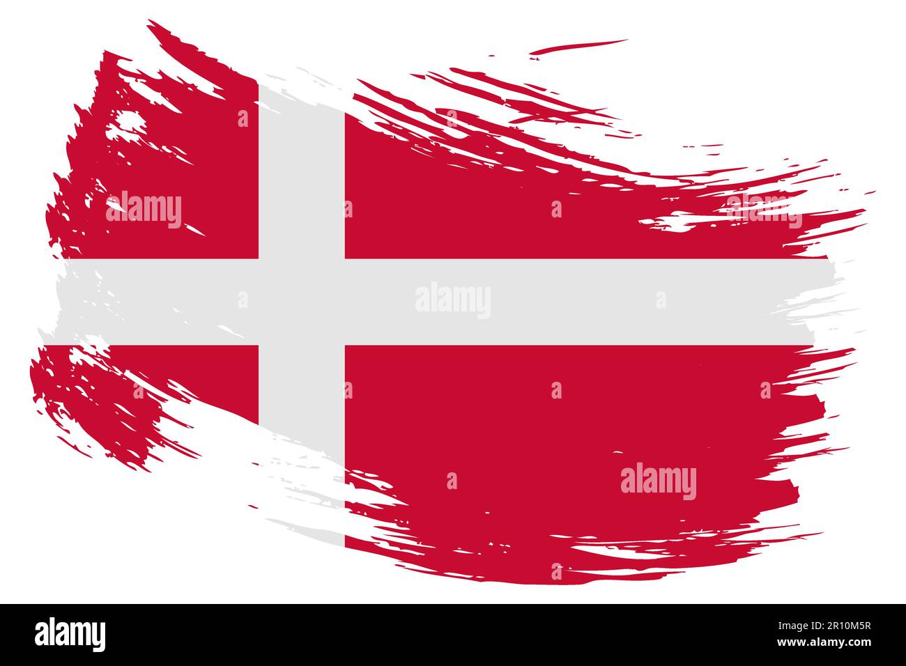 Denmark brush stroke flag vector background. Hand drawn grunge style ...
