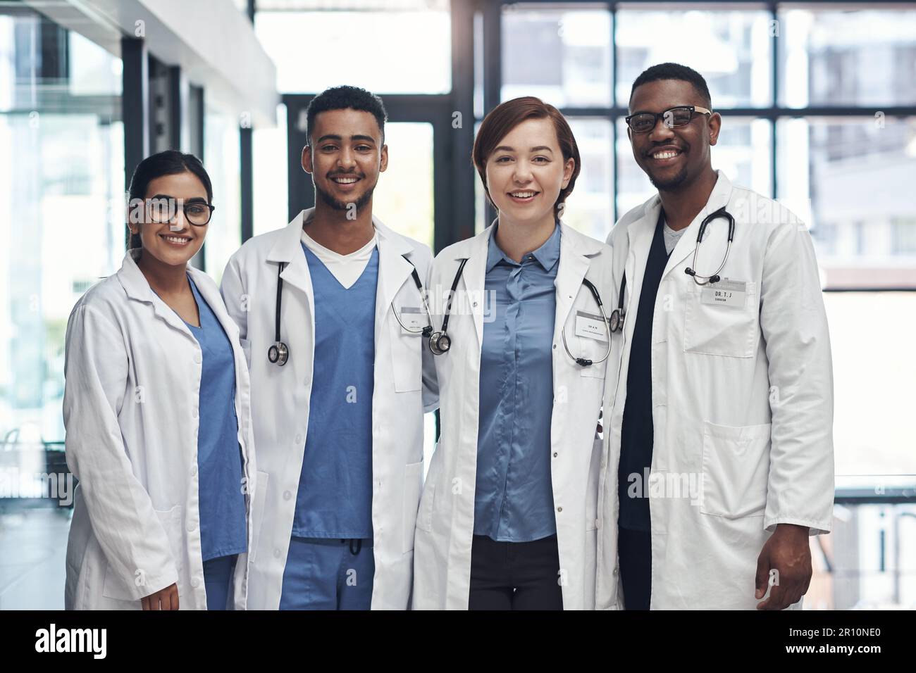 Medicine has changed the world. a group of doctors standing in a row