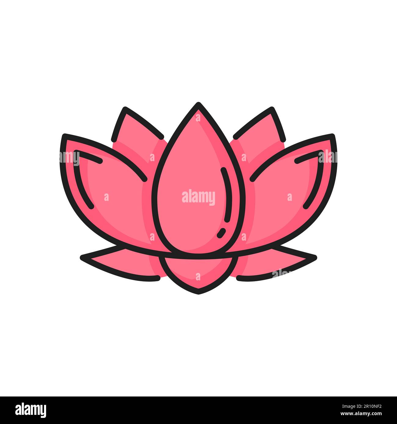 Lotus flower isolated water lily jainism religion icon. Vector buddhism