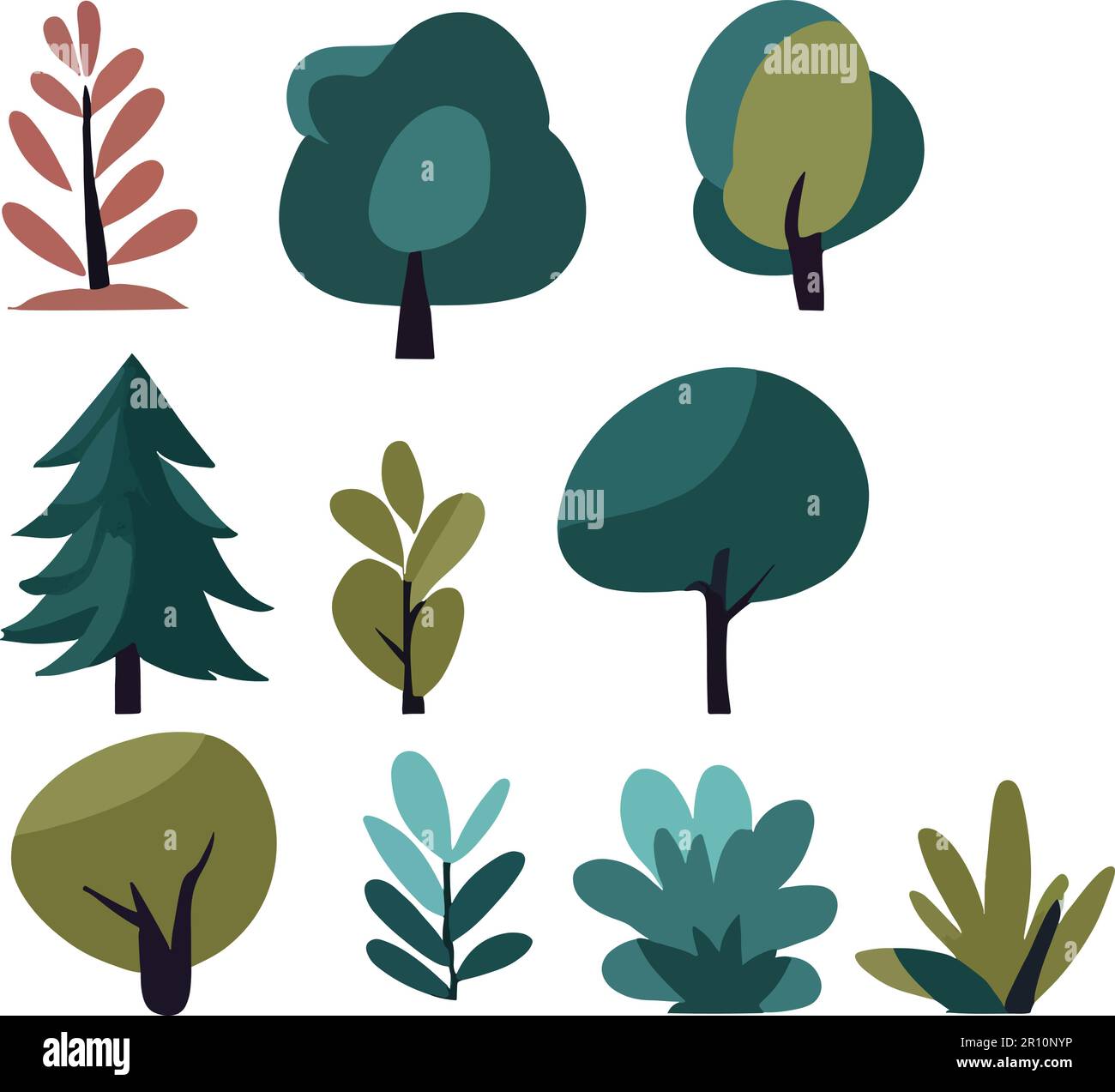 Shub Vector Great flat shrub forest frame floral vector Stock Vector Image & Art ...