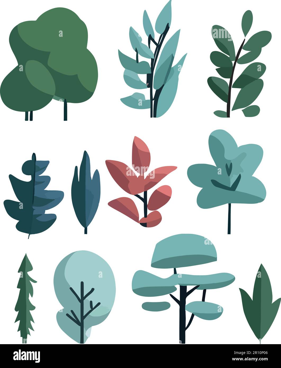 Shub Vector Beautiful flat shrub forest frame floral vector Stock Vector Image ...