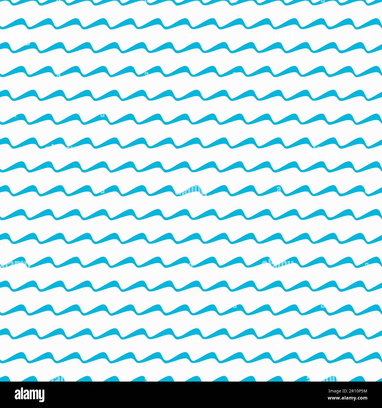 Sea and ocean blue waves seamless pattern with wavy lines ornament ...