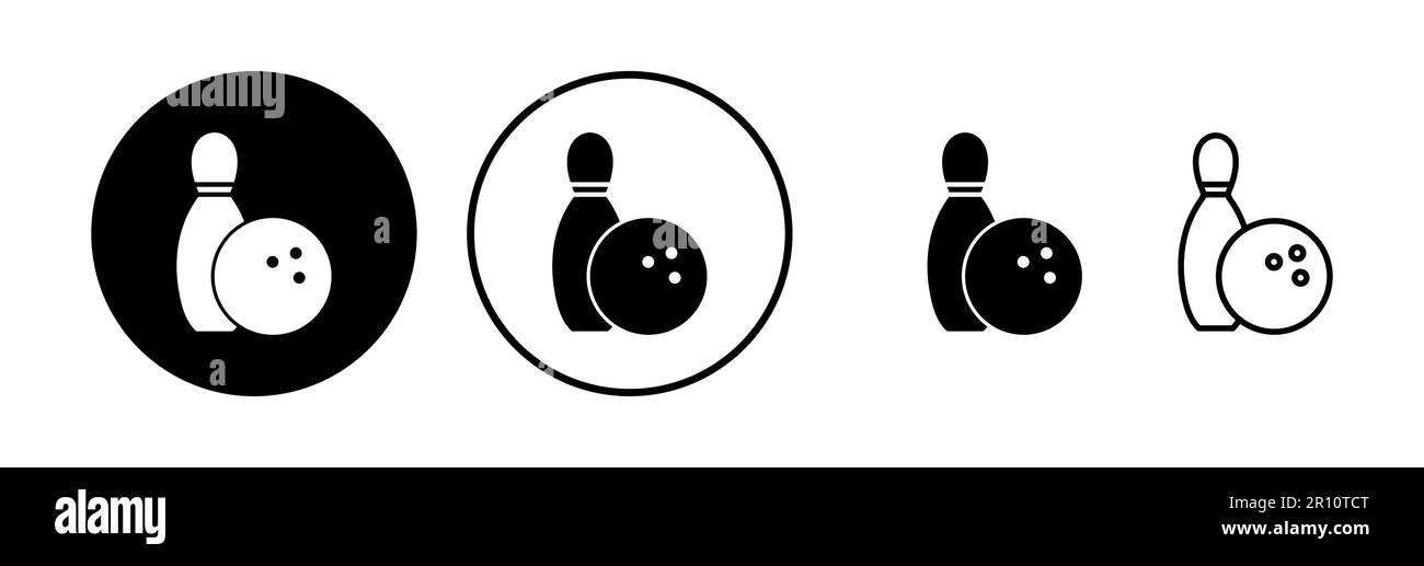 Bowling icon vector. Bowling ball and pin icon. Bowling pins with ball