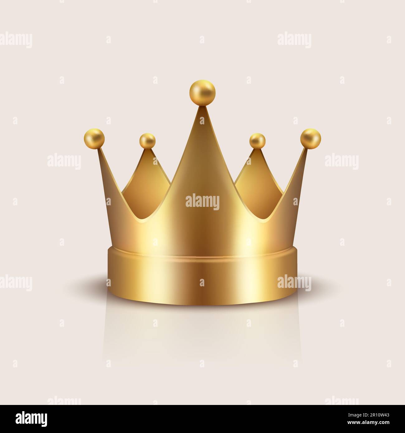 Vector 3d Realistic Golden Crown Icon Closeup Isolated. Yellow Metallic Crown Design Template. Gold Royal King Crown. Symbol of Imperial Power. Luxury Stock Vector