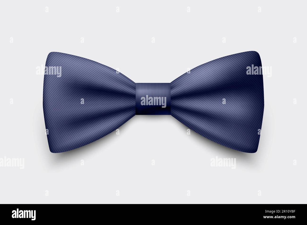 Vector 3d Realistic Striped Blue Bow Tie Icon Closeup Isolated on White ...