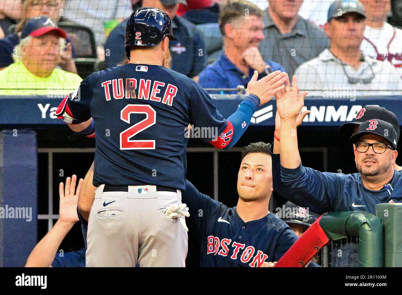 Atlanta, United States. 10th May, 2023. Boston Red Sox base runner