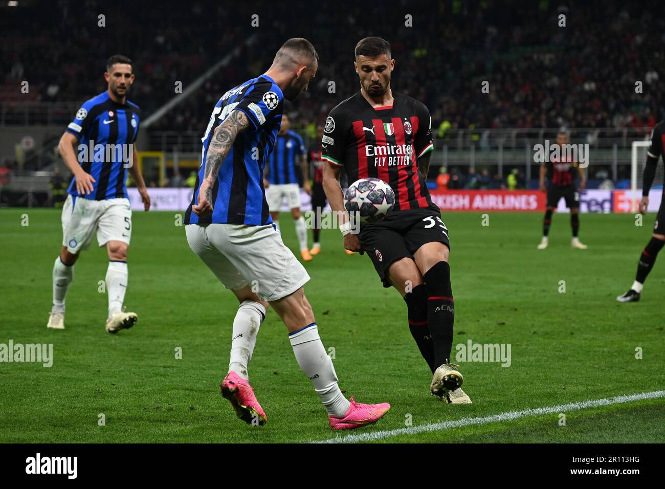 Marcelo Brozovic (Inter)Rade Krunic (Milan) during the UEFA 