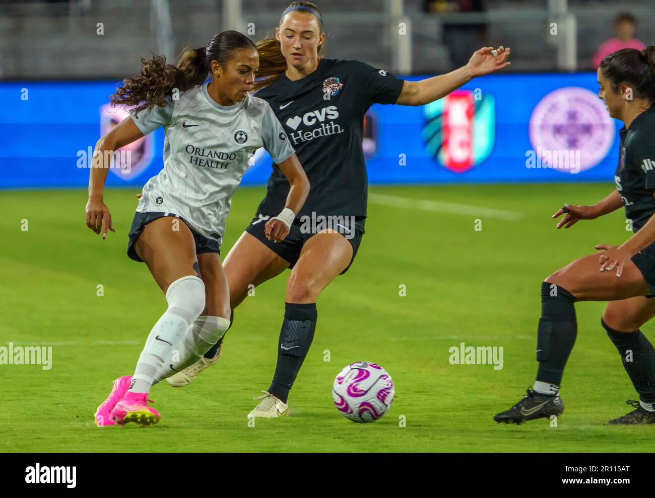 WASHINGTON, DC, USA. 10th May, 2023. Orlando Pride forward Ally Watt (11) moves away from Washington Spirit forward Tara McKeown (9) during a NWSL Challenge Cup match between the Washington Spirit and the Orlando Pride, on May 10, 2023, at Audi Field, in Washington, DC. ( Credit: tony quinn/Alamy Live News Stock Photo