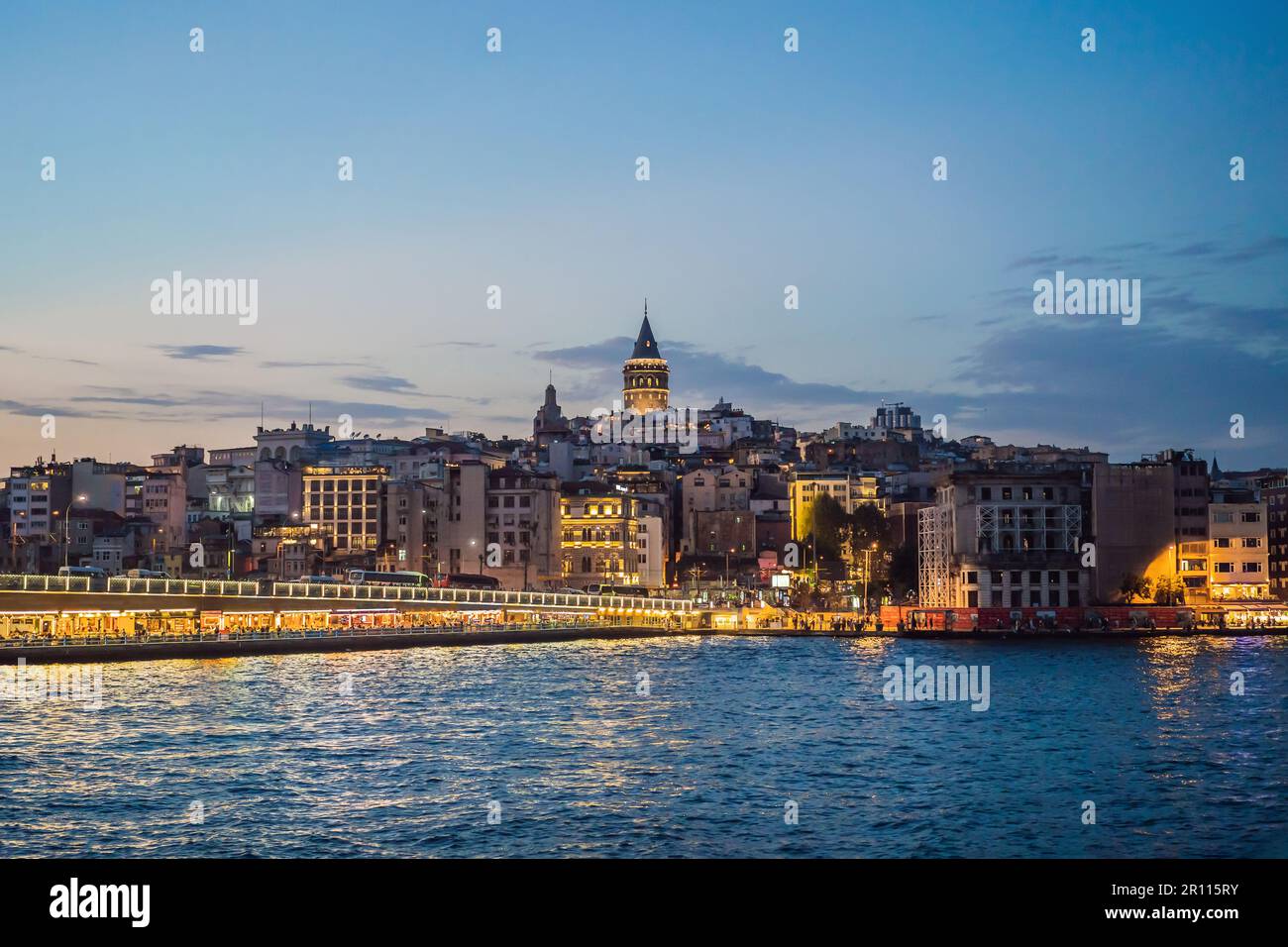 Istanbul city skyline in Turkey, Beyoglu district old houses with ...