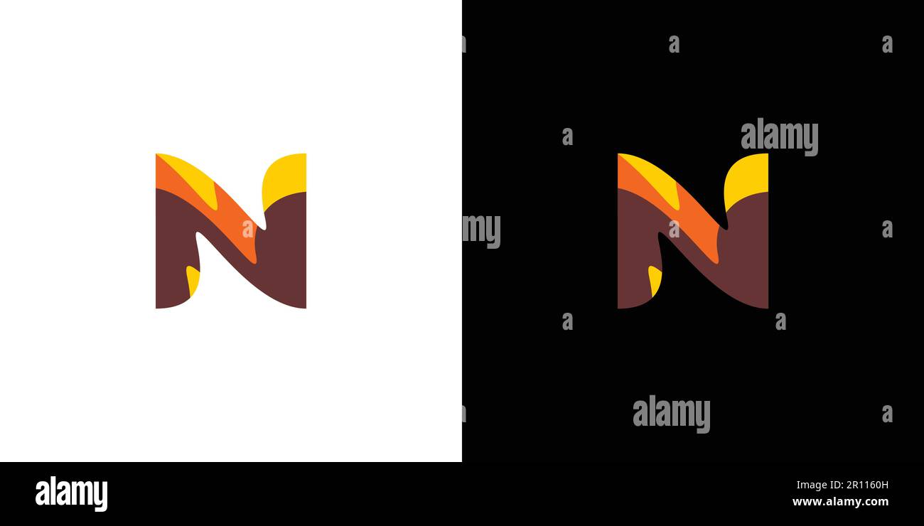 Bold and colorful letter N initials logo design Stock Vector