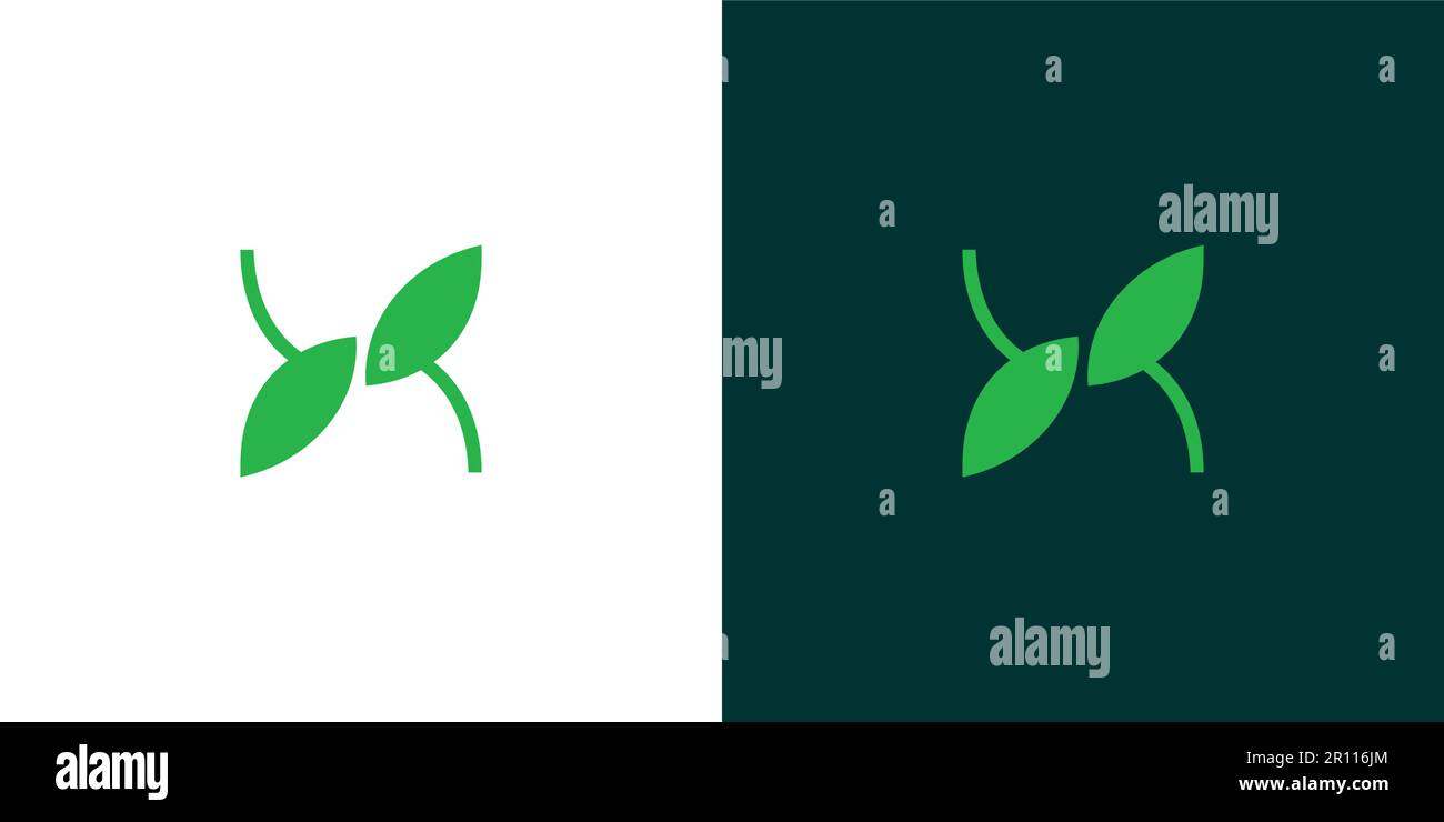 X leaf logo vector vectors Stock Vector Images - Alamy