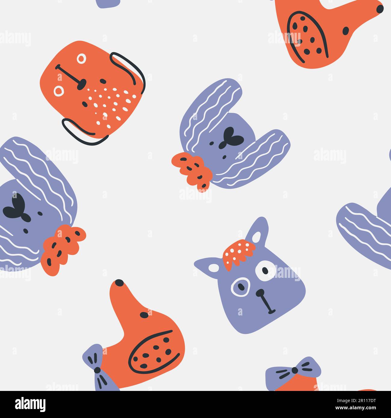 Photo inspiration: Fresh Look at Dogs Seamless Pattern Cute Animals In Simple Naive Hand Drawn