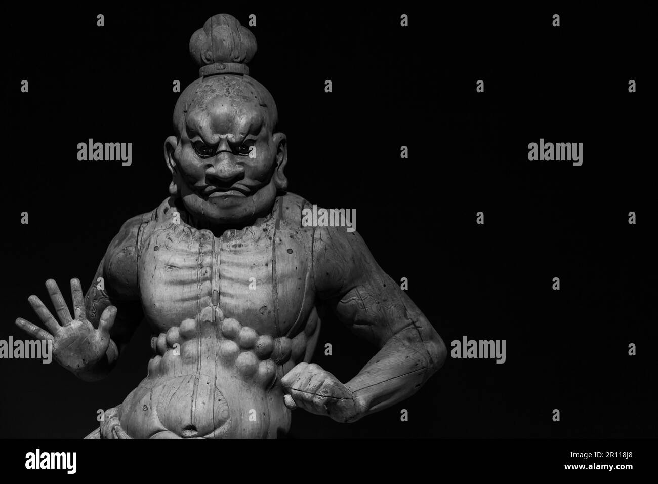 Japan, woodmade Kongorikishi statue, the muscular guardians of the Buddha, 13 century Stock Photo