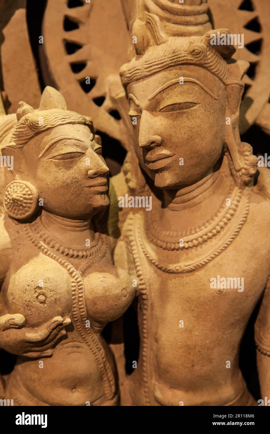 Indian lovers in tantric position, north-west India original manufact, 10-11 century Stock Photo