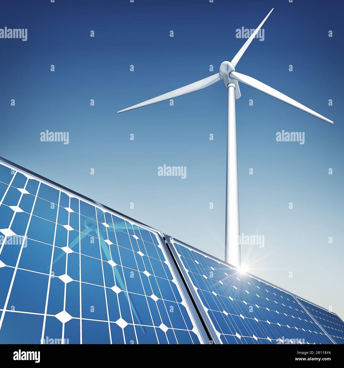 3d rendering of a green energy concept Stock Photo