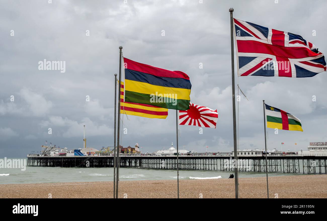 Pier Flag Brighton pier flag hi-res stock photography and images - Alamy