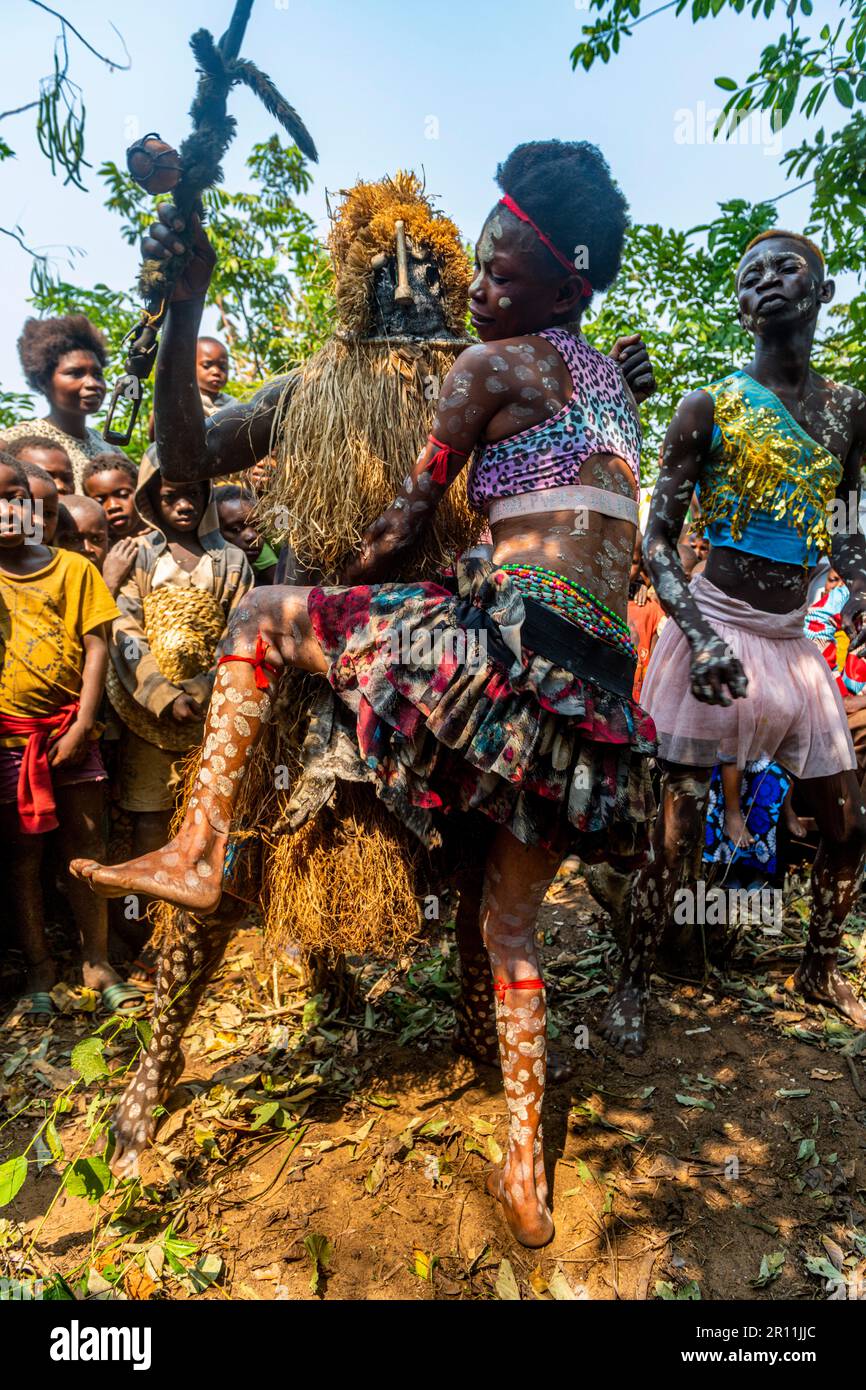 Yaka tribe practising a ritual dance, Mbandane, Congo Stock Photo Alamy