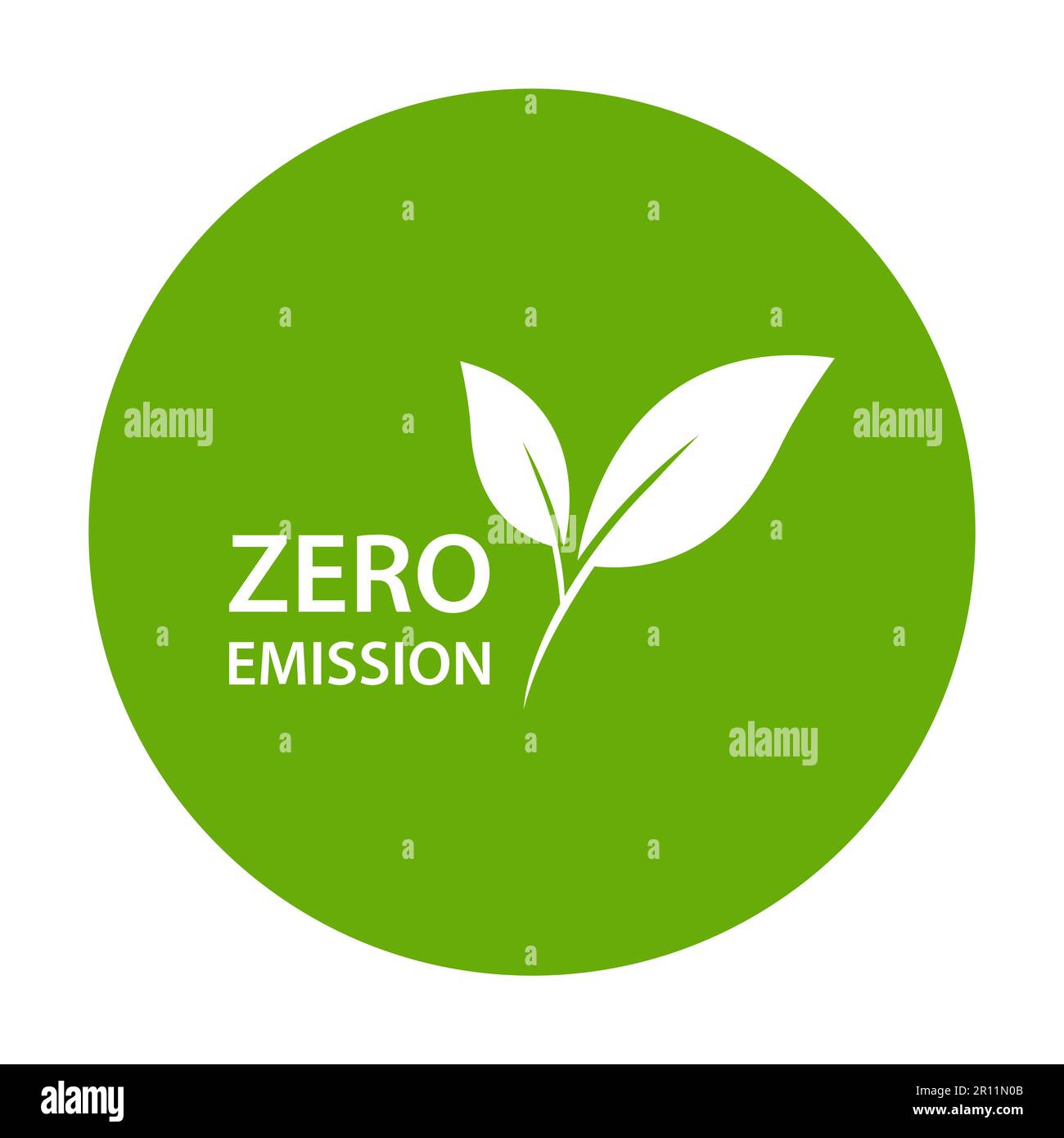 Zero emission icon vector CO2 neutral green sign for your web site