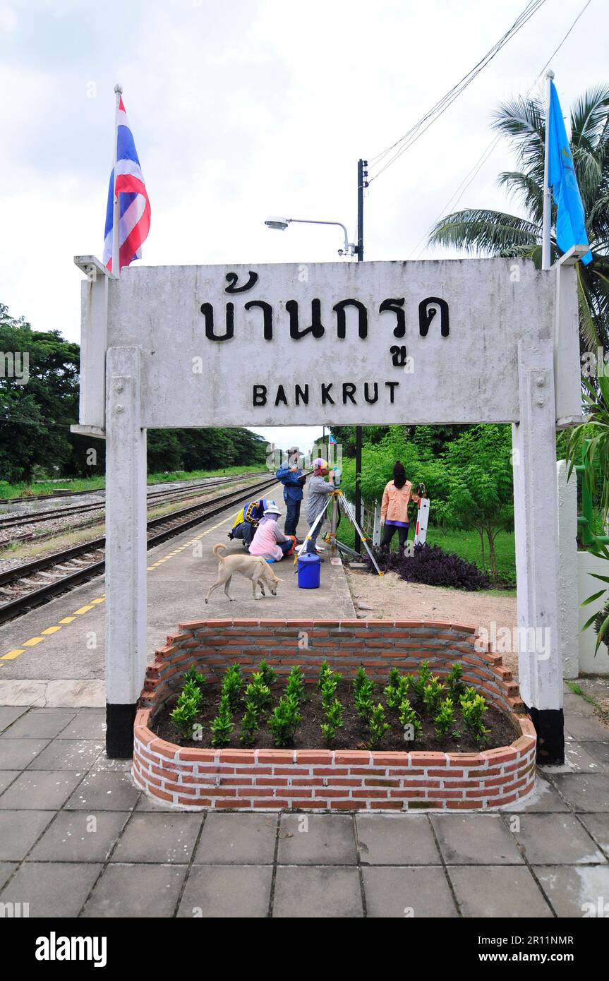 Ban Krut railway station in Thailand. Stock Photo