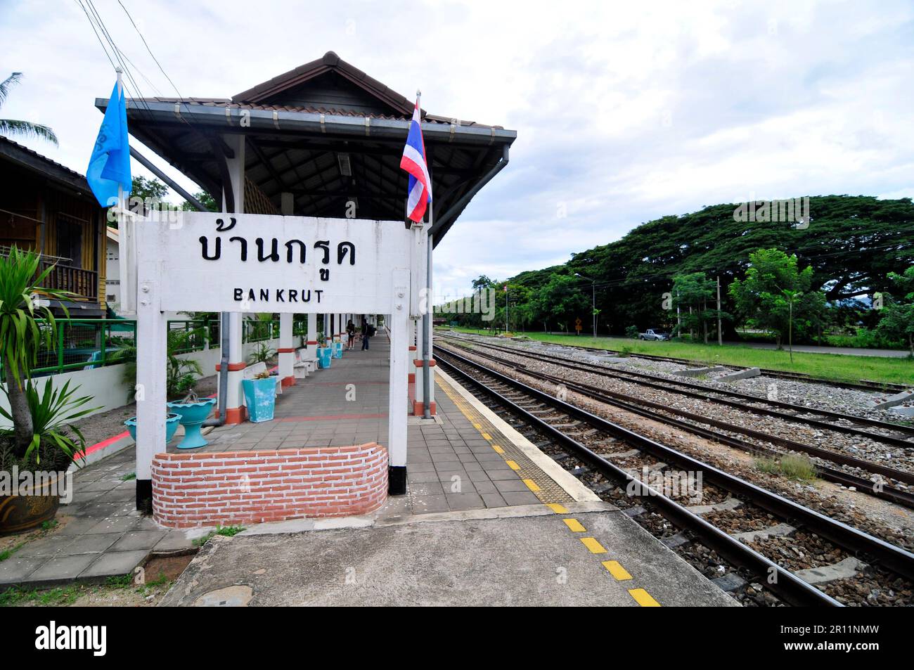 Ban Krut railway station in Thailand. Stock Photo