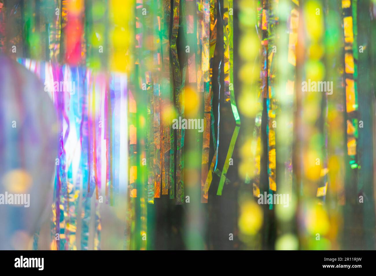 multicolored shiny pearl walls as background Stock Photo