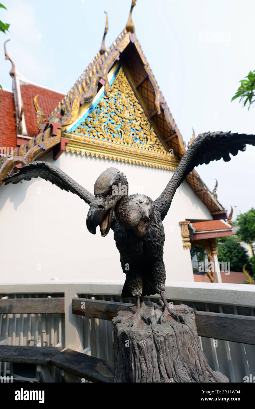 The vulture statues in memory of the cholera outbreaks. Bangkok, Thailand. Stock Photo