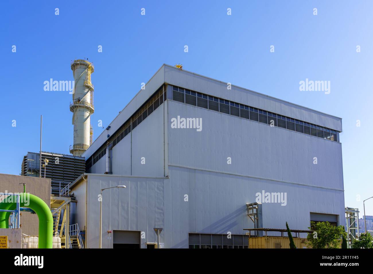 Haifa, Israel - May 04, 2023: View of an active power station, in the historic power station compound, Haifa, Israel Stock Photo