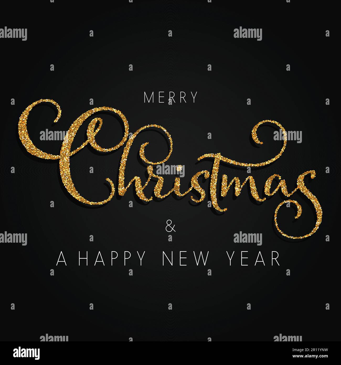 Christmas and Happy New Year background with gold glittery design Stock ...