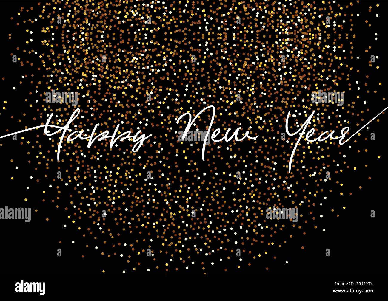 Happy New Year background with text on gold glitter design Stock Vector ...