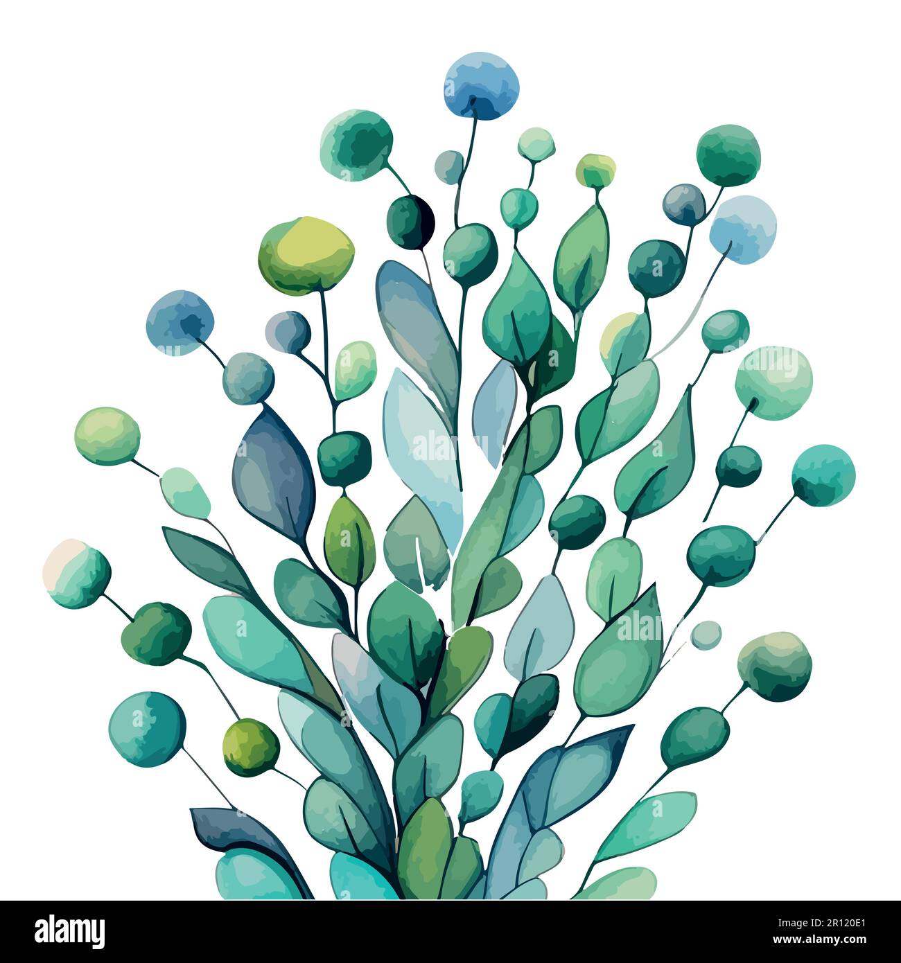 Watercolor floral bouquet illustration blush flower green leaf leaves branches bouquets