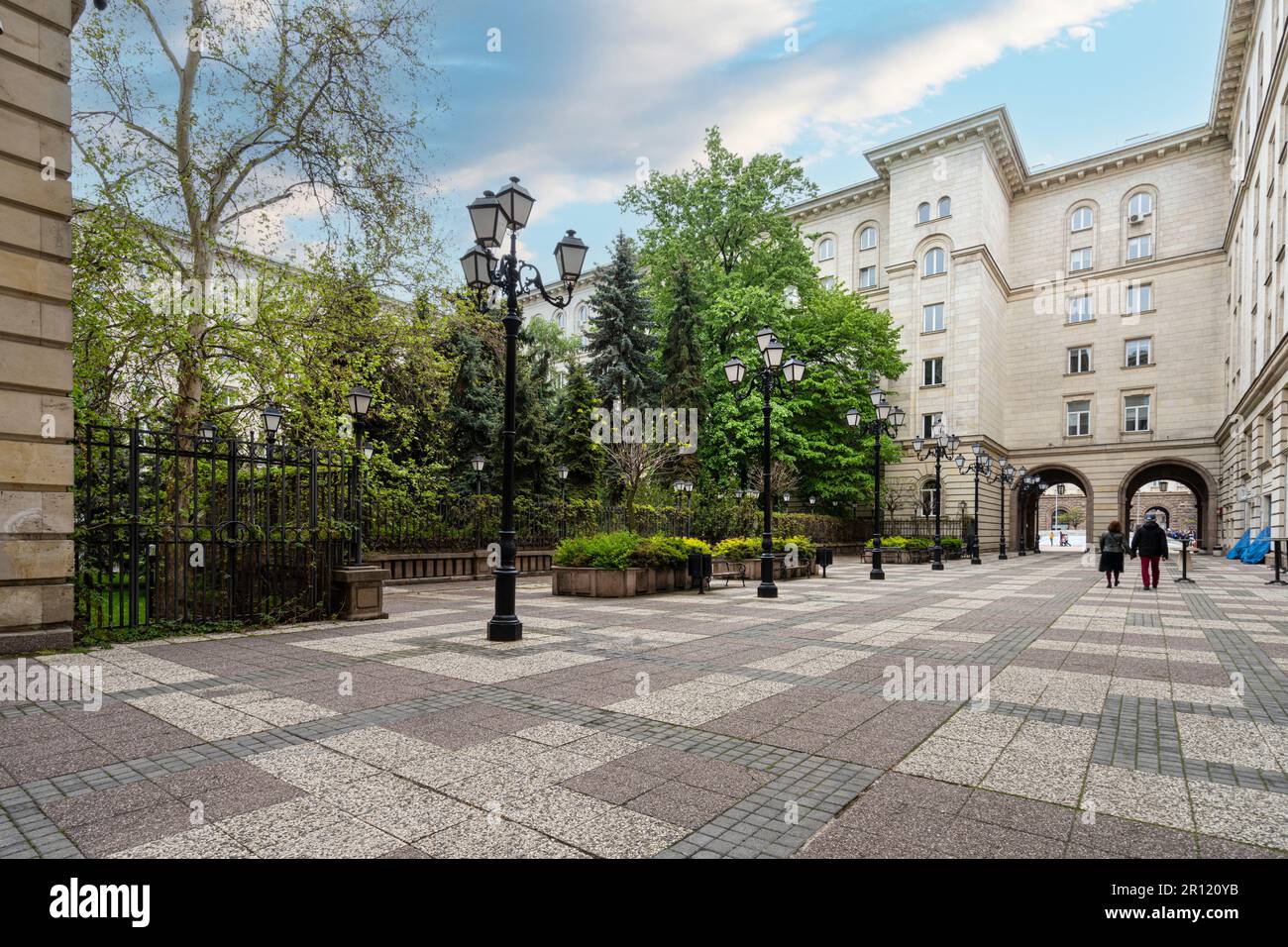 Sofia, Bulgaria. May 2023.   view of the internal courtyard of a historic building in the city centre Stock Photo