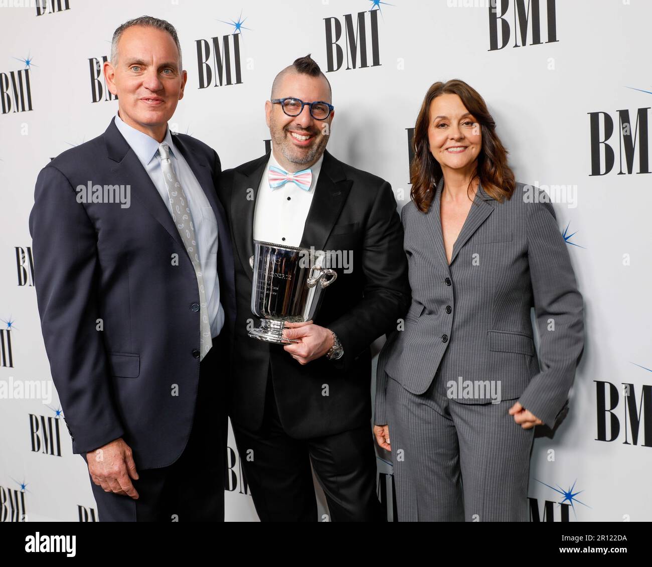 May 10, 2023, BEVERLY HILLS, CALIFORNIA, USA: MIKE Oâ€™NEILLL and CHRISTOPHER LENNERTZ and TRACY MCKNIGHT arrives on the red carpet for the BMI Film, TV, Visual Media Awards at the Beverly Wilshire Four Seasons Hotel in Beverly Hills, California on May 10, 2023. (Credit Image: © Clutch Pockets Wambli/ZUMA Press Wire) EDITORIAL USAGE ONLY! Not for Commercial USAGE! Stock Photo